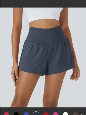 HALARA High-Waist Performance Shorts in Slate Blue